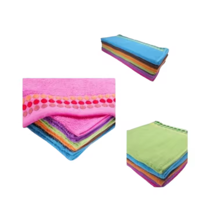 Toalla Tocador de baño 100% algodón 30x50cm y 50x90cm 300/320 gr Pack de 6 unidades colores surtidos - 1