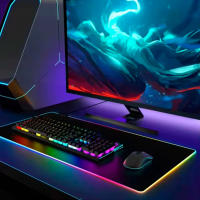 Alfombrilla gaming RGB, Alfombrilla Gaming LED 13 Modos 800x300mm con Superficie Impermeable y Base de Goma Antideslizante para PC Ordenador - details 3