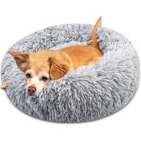 Cama Perro CóModo Y CáLida, Felpa Camas para Gatos Invierno, Cojin Redonda Perro Antideslizante, Cojines Suave Lavable, para Gato Y Perros Medianos PequeñOs, (Diameter:50cm, Gris) - details 6