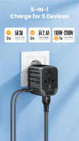 Adaptador De Viaje Universal 5 En 1 Con 2 USB-C Y 2 USB-A Cargador De Pared Para USA EU UK AUS Plug Incluye 2 USB Para Dispositivos Móviles - details 4