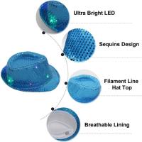 Sombrero De Jazz LED Colorido Para Fiesta Carnaval Luz Encendida Sombrero De Linterna Para Adultos Hombre Mujer Sombrero De Fiesta De Glitter - details 6