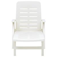 vidaXL Tumbona plegable de plástico Blanco, Verde, Antracita Sillas de Exterior Ideal para jardín, playa, piscina, terraza Tumbona Piscina Tumbonas Playa Tumbonas Jardín Exterior - details 2