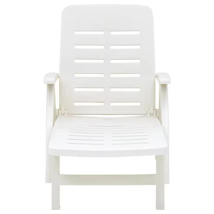 vidaXL Tumbona plegable de plástico Blanco, Verde, Antracita Sillas de Exterior Ideal para jardín, playa, piscina, terraza Tumbona Piscina Tumbonas Playa Tumbonas Jardín Exterior - 1