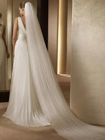 Velo De Novia Elegante Con Peine 3 Metros 1 Capa/2 Capas/3 Capas Blanco Ocre Sencillo Vestido De Novia Accesorios De Boda - details 1