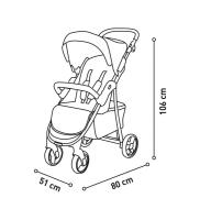 Silla de paseo París Gris Asalvo - Cómoda silla de paseo con respaldo regulable y ruedas extraíbles - details 1