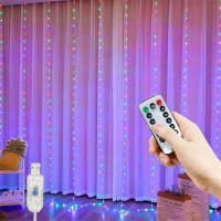 Luces De Encaje LED Con Control Remoto USB Para Decoración De Navidad Boda Y Jardín 8 Modos Guirnalda De Navidad Fairy - details 8