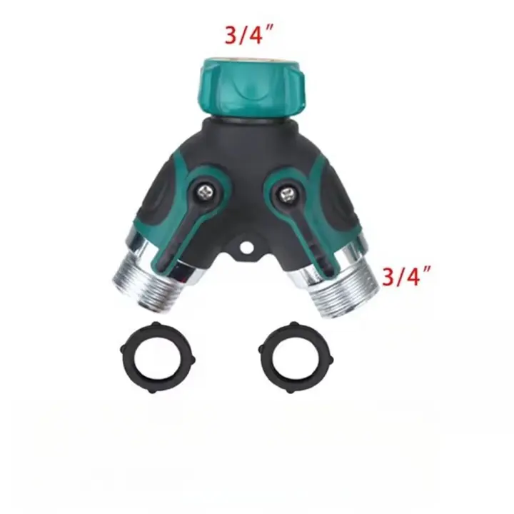 Conector De Repartidor De Manguera Bidireccional 3/4 Pulgada Para Riego De Jardín Y Agua De Grifo 1/2 Splitter Doble Paso - 1