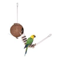 Jaula De Pájaro Con Casa Colgante Para Mascotas Herramienta De Juguete Para Cría De Pájaros Hecho De Fibra De Coco Natural Nido De Pájaro - details 0
