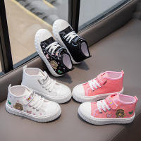 Zapatos De Lona Para Niños Y Niñas Estilo Cuatro Estaciones Bordado Blanco Dibujos Animados Niños Y Niñas Rosa Suave Antideslizante Casual - details 8