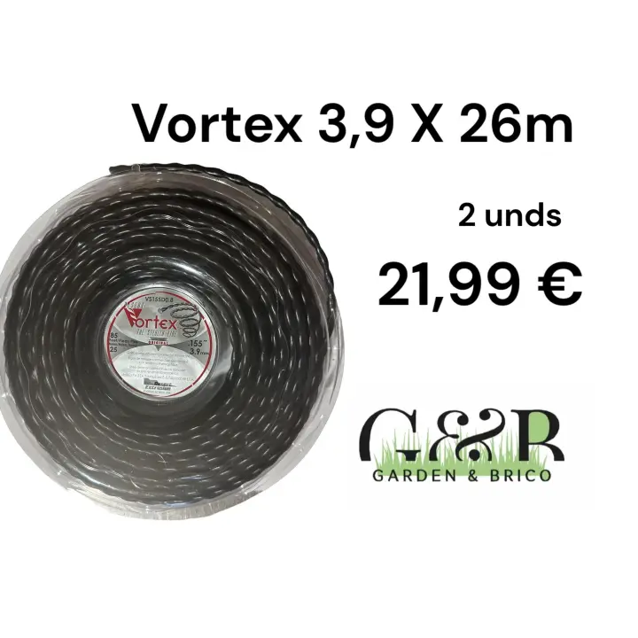 HILO VORTEX PARA DESBROZADORA 3,9MMx26M PACK 2 UNIDADES - 1