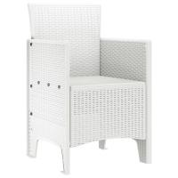 vidaXL Silla de Jardín Conjunto de 2 Blanco Estilo de Ratán Plástico - details 2