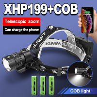 Linterna Frontal LED Recargable XHP199 Potente 18650 USB XHP90 Impermeable Para Pesca Y Camping Faro De Cabeza Con Ángulo De Haz De 180° - details 4