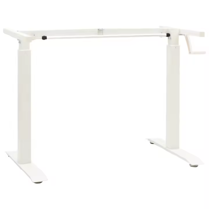 vidaXL Estructura de escritorio de altura ajustable manivela en color Negro/Blanco | estructura resistente ideal para salón dormitorio o estudio - 1