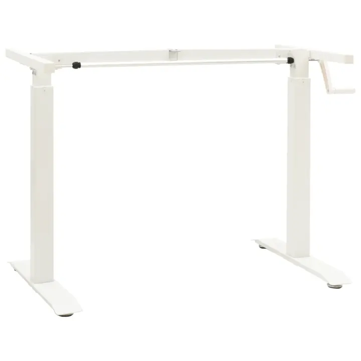 vidaXL Estructura de escritorio de altura ajustable manivela en color Negro/Blanco | estructura resistente ideal para salón dormitorio o estudio - 1