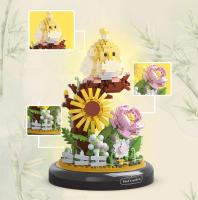 Bloc De Construcción Micro Para Niños Oso Panda Cubierta De Polvo Para Jardín Animal Bird Owl Regalo Educativo De Bloques De Flores - details 7