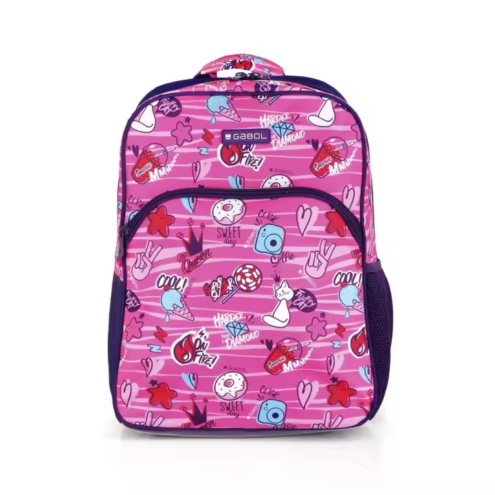 Mochila Gabol Sticker Escolar Rosa 30x40x12 Cm - 1