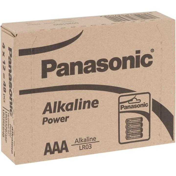 Baterías AAA Alcalinas Panasonic POWER LR03 - Juego de 48 Pilas con Protección Antifugas, Ideal para Controles, Juguetes y Cámaras