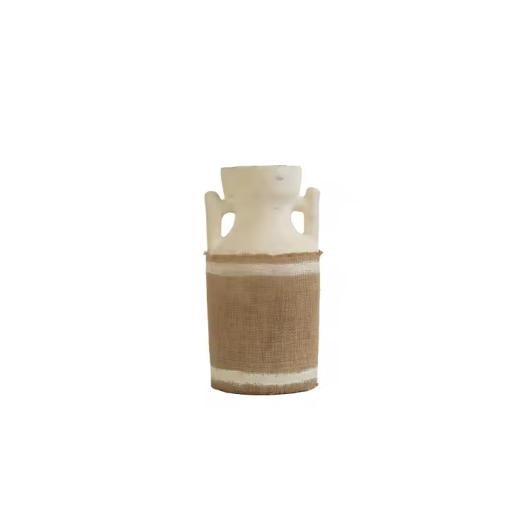 FLORERO CERAMICA FORRADO TELA SACO DECORACION HM472548 FIJALO - 1