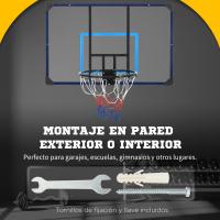 SPORTNOW Canasta de Baloncesto de Pared Tablero de Baloncesto Aro de Baloncesto para Exterior 113x61x73 cm Azul y Negro - details 3