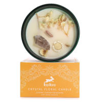 Viva Esencia – Vela aromática con flores secas y gema citrino para coraje, confianza y liderazgo, ideal para rituales energéticos y decoración espiritual – Hop Hare - Ancient Wisdom - details 0
