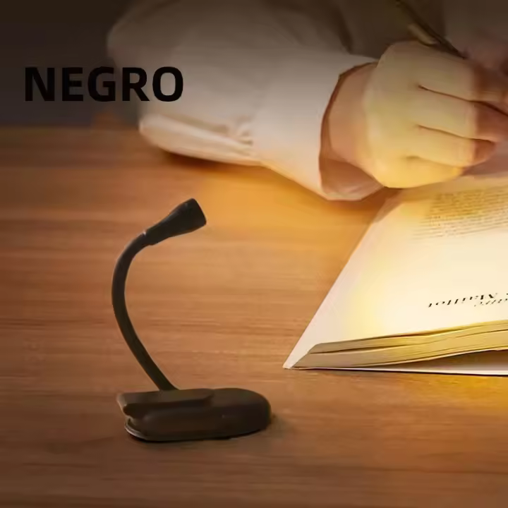 Luz De Libro LED Portátil Recargable USB Protección Ocular Luz Nocturna Mini Con Clip 360° Lámpara De Escritorio Para Viajes Y Dormitorio - 1