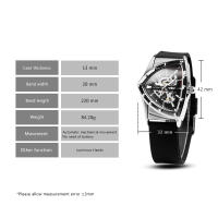 Reloj Mecánico De Lujo Para Hombre WINNER Deportivo Con Esqueleto Luminoso Y Correa De Goma Resistente Al Agua Y Al Shock - details 9