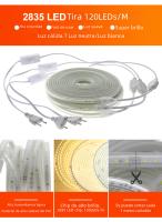 Tira LED Flexible 220V 120LEDs 8W/m Con Enchufe EU Y Interruptor Luz LED No Dazzling Impermeable Para Uso Exterior Tape LED - details 2