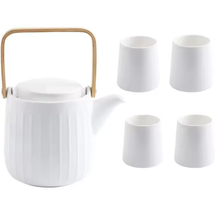 5 piezas de porcelana tetera de cerámica juego de té chino Kung Fu juego de té taza de café conjunto con tetera tazas de té para el hogar Oficina picnic - 1