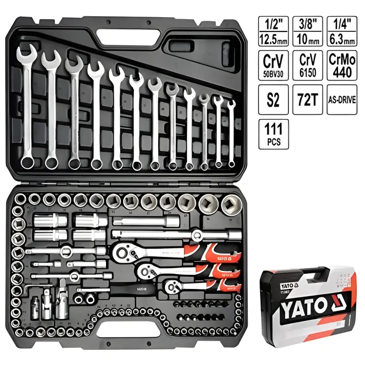 YATO YT-38831 - socket set 1/4", 3/8" y 1/2"111pcs - 1
