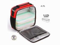 Bolsa Térmica Porta Alimentos, con 2 Tuppers Herméticos de 0.75L de Plástico, Tatay Urban Food Prime Color Rojo - details 0