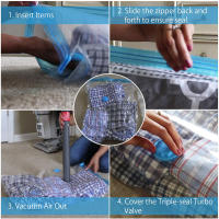 Bolsa De Vacío Transparente Para Ropa Organizador De Hogar Ahorra Espacio Para Viajes Sellado Eco-amigable PA+PE Forma Rectangular - details 6