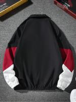 Chaqueta De Bloque De Colores Para Hombre, Ligera, Casual, Viaje, Resistente Al Viento Y a La Fricción, Alta Calidad De Tela, Regalo Para Novio - details 1