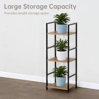 Librería de 3 niveles, estantería de pie con estructura de acero, estantería multifuncional de madera para salón, dormitorio, estudio, estantería de escalera 29,1 x 23,5 x 80 cm - details 1
