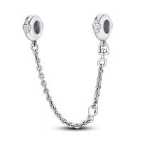 Cadena De Seguridad Platinada De Plata Con Bolas Para Pulsera Original Joyería Hecha a Medida Clip De Estopilla Charm Adecuado Para Joyería - details 14