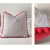 Fundas De Cojines Boho Verdes Con Pompon 30x50cm 45x45cm Textura De Terciopelo Decorativas Para Sofá Manta - details 7