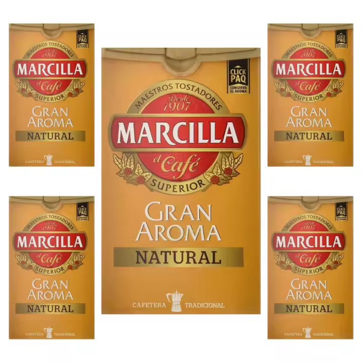 Pack de 5 Marcilla molido Gran Aroma Natural, 250 gramos - 1