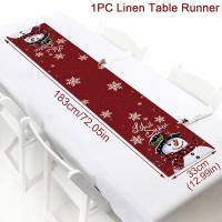 Corredor De Mesa De Navidad Xmas En Lino Decoración De Fiesta Con Bandera De Mesa De Navidad Deseos De Navidad Regalos Para Hogar Noël - details 4