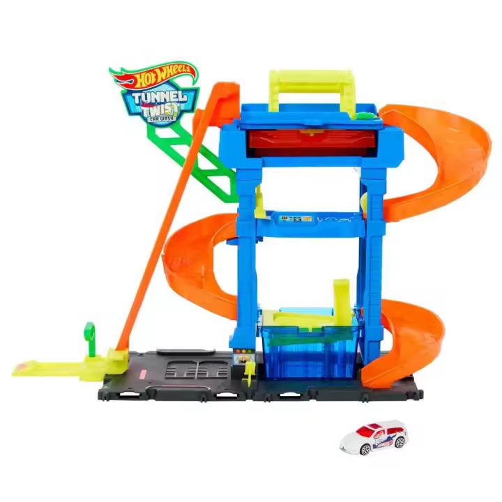 Hot Wheels Circuito De Coches De Juguete De Ciudad Con Túnel De Lavado Y Curvas - 1