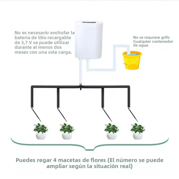 Kit De Sistema De Riego Automático Para Plantas Y Flores Con Timer De Bomba Sprinkler Drip Irrigation 2/4/8 Cabezas Herramienta De Jardín - 1