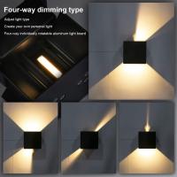 Aplique de pared LED de alambre de 6 W para interior y exterior, haz ajustable, Luz Blanca Cálida de 3000 K, Luz de pared LED, Coco de Doble cabeza, luz nocturna para el hogar. - details 1