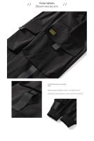 Pantalones De Cargo Casual Para Mujer Estilo Hip Hop Moda Deportiva Pantalones Harem Coreanos Con Varios Bolsillos Negro Talla 5XL - details 10