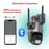 Cámara De Seguridad IP 4K 8MP Wifi Con Lente Dual Protección Impermeable Alarma De Luz Policia Video Vigilancia CCTV Montaje En Pared Grey - details 23