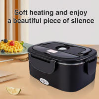 Fiambrera con calefacción eléctrica 2 en 1, fiambrera portátil de acero inoxidable con revestimiento, Bento, contenedor de alimentos, para coche y hogar, 12/24/220V, 1.5L, 60W - details 4