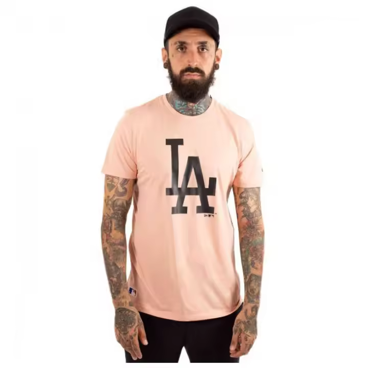 Camiseta de Manga Corta New Era Los Angeles Dodgers para hombre en color naranja - 1