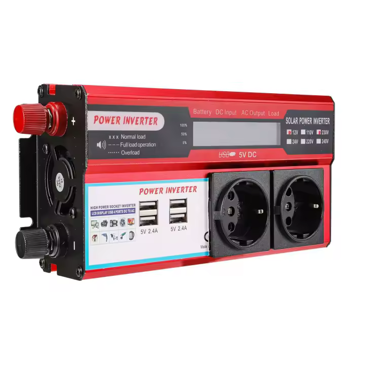 500W/800W Power Inverter DC 12V To AC 220V 230V Transformer with 4 USB EU Socket Charge with LED Display for RV Phone Car - 1
