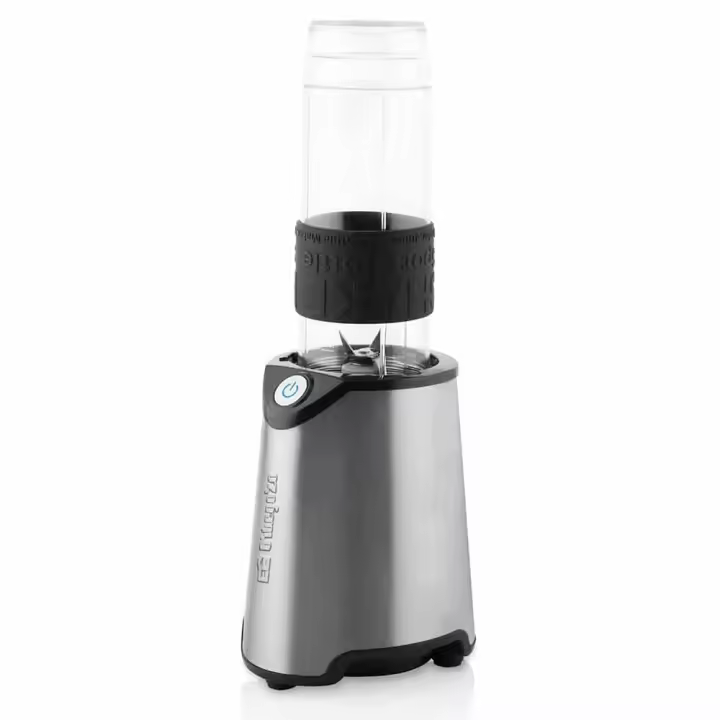 Orbegozo batidora de vaso BV 7500, 4 cuchillas con recubrimiento de titanio, 2 vasos de 570 y 400 ml, libre de BPA, apta para picar hielo, anillo de silicona para mejor agarre, 300 W - 1