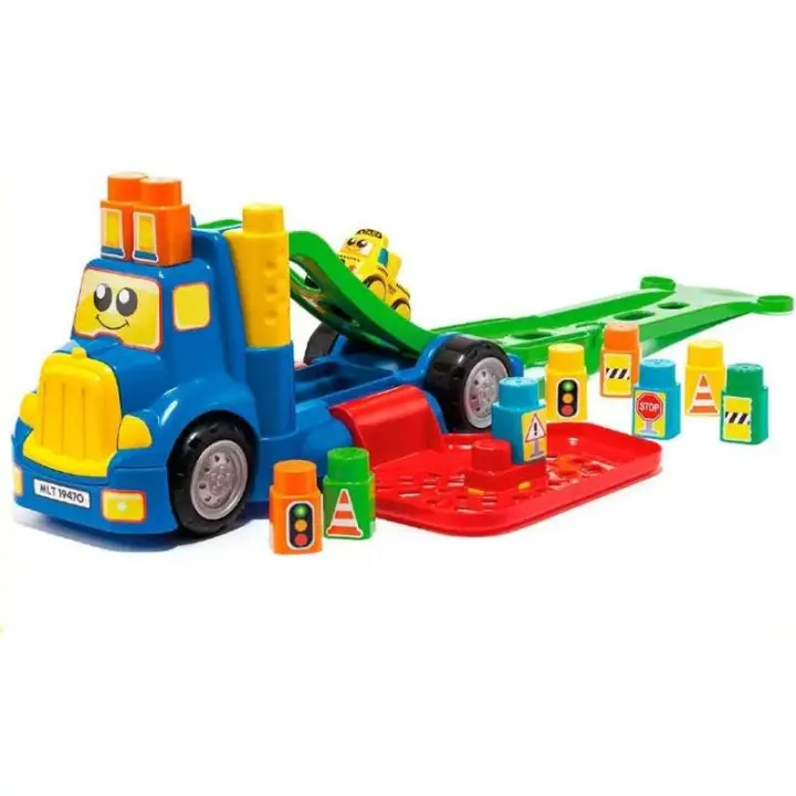 Camión Portacoches Infantil con Coche Electrónico Blocks Molto - 1