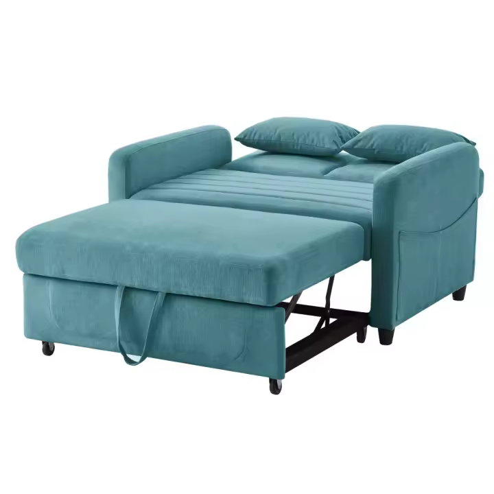 Doble Función Sofa-Cama | Diseño Desplegable Extrable | Respaldo Ajustable en 3 NIVeles | Tejidos Transpirables de Algodón y Lino | Estilo Moderno y sencillo - 1
