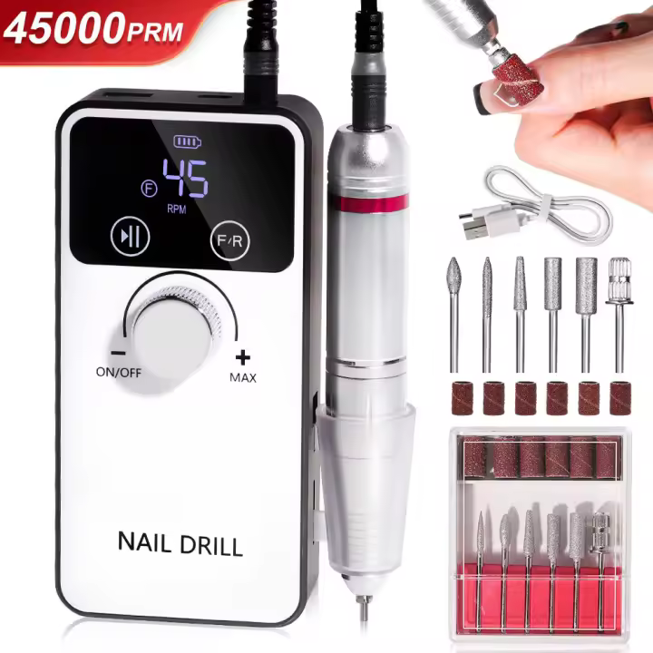 Máquina De Uñas Eléctrica Profesional 45000RPM Para Esmalte De Gel Y Manicura Portátil Recargable Herramienta De Archivo De Uñas - 1