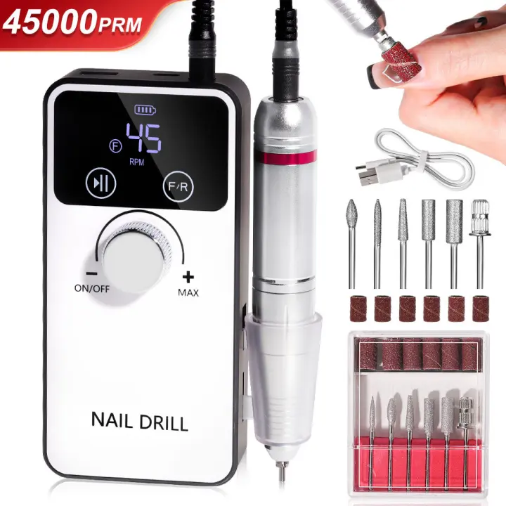 Máquina De Uñas Eléctrica Profesional 45000RPM Para Esmalte De Gel Y Manicura Portátil Recargable Herramienta De Archivo De Uñas - 1
